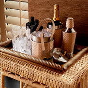 Set de bar Sintra, piele maro-cognac, set de 3