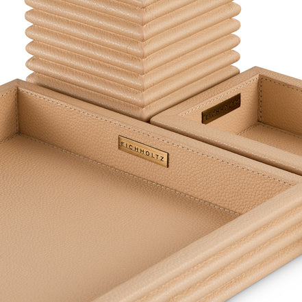 Set de birou Elvane, piele camel, set de 3