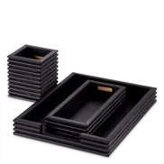 Set de birou Elvane, piele neagră, set de 3