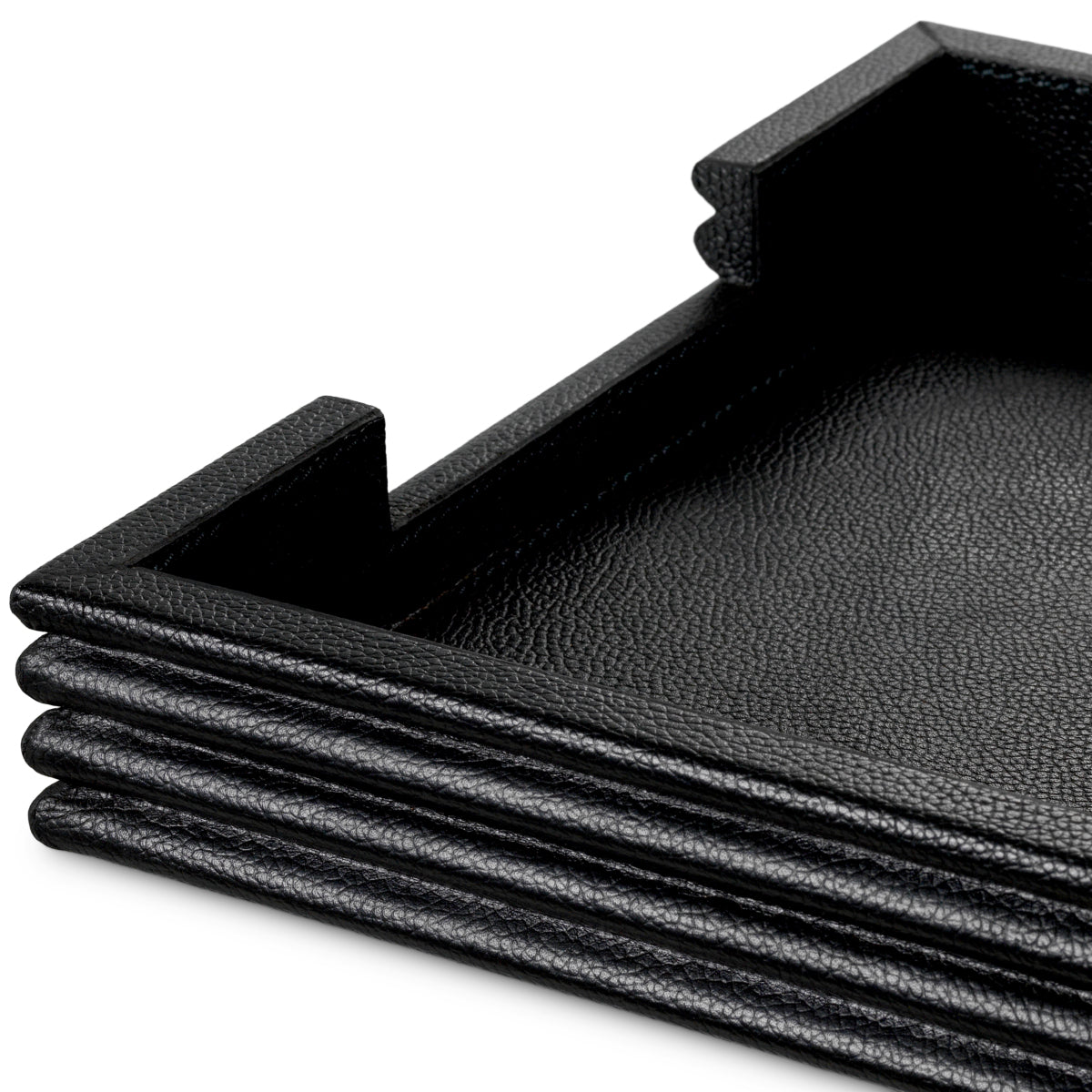 Set de birou Elvane, piele neagră, set de 3