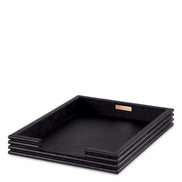 Set de birou Elvane, piele neagră, set de 3