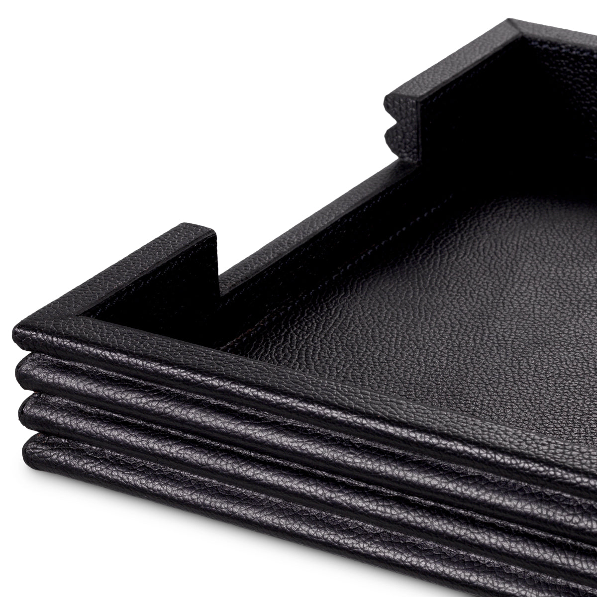 Set de birou Elvane, piele neagră, set de 3