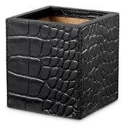 Set de birou Scaleo, piele neagră cu imprimeu croco, set de 3