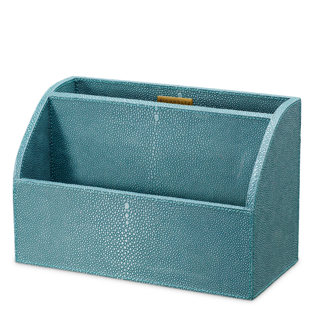 Set de birou Scaleo, shagreen artificial albastru, set de 3