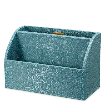 Set de birou Scaleo, shagreen artificial albastru, set de 3