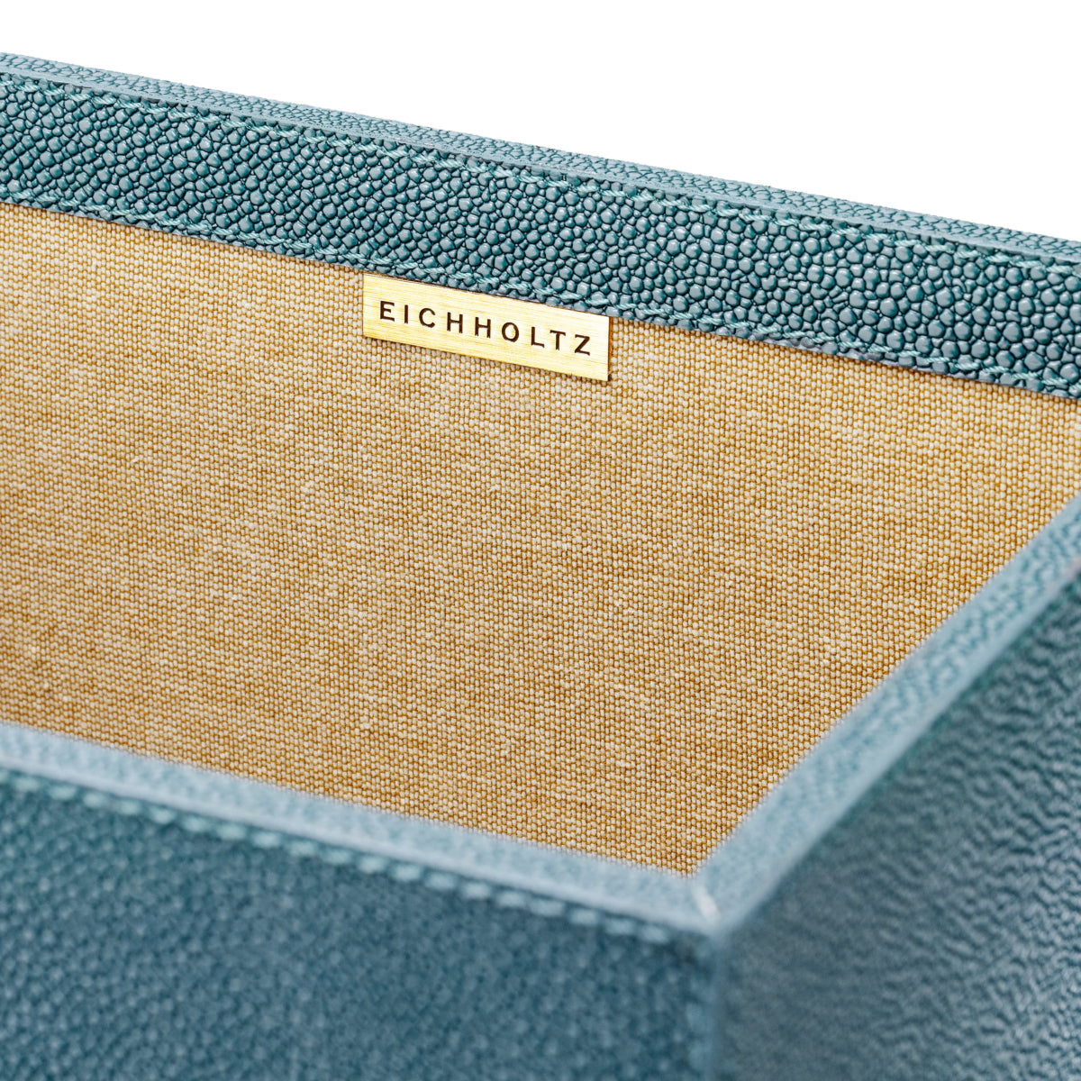 Set de birou Scaleo, shagreen artificial albastru, set de 3
