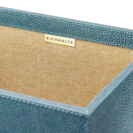 Set de birou Scaleo, shagreen artificial albastru, set de 3