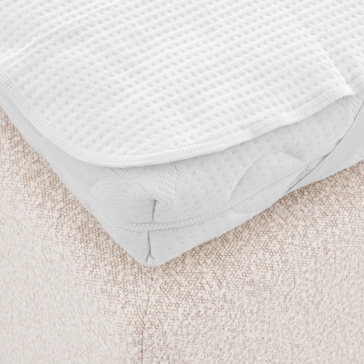 Set de pat Mavone, bouclé crem, 180 x 210 cm