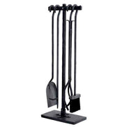 Set ustensile pentru șemineu, finisaj zinc, set de 4