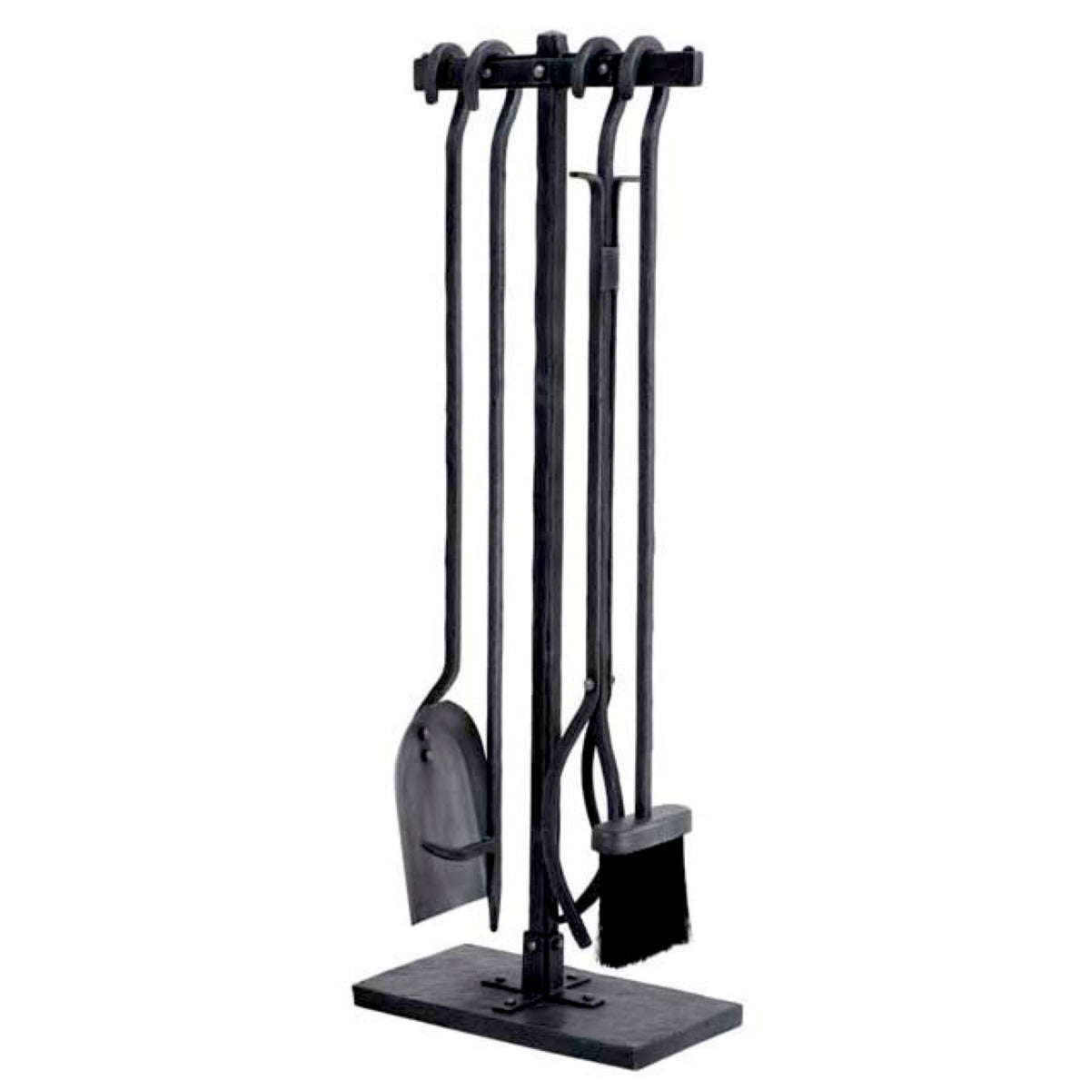 Set ustensile pentru șemineu, finisaj zinc, set de 4
