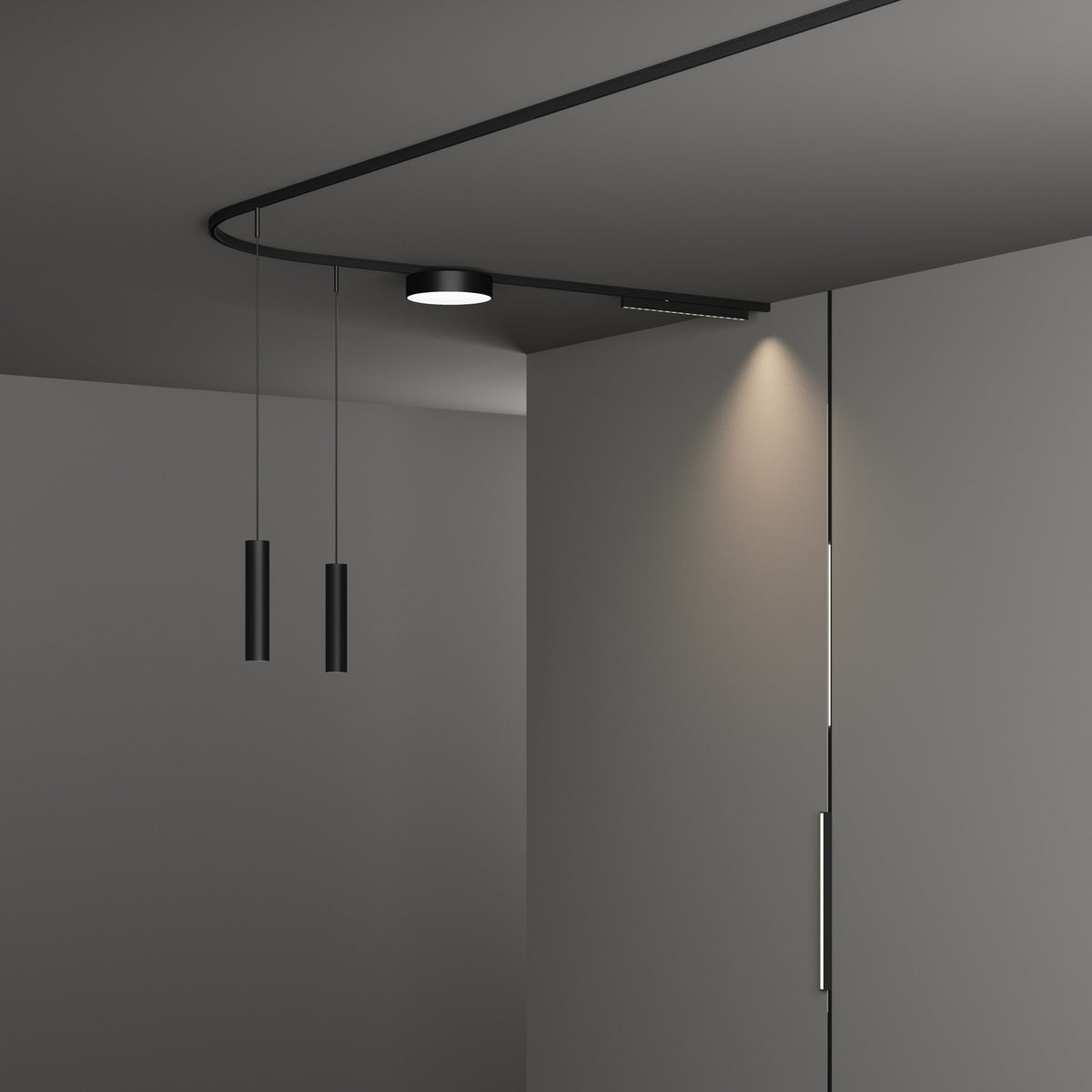 Șină aparentă Deva 1 m, negru – ambient