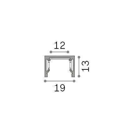 Șină aparentă Stick 1 m, negru – desen tehnic cu dimensiuni