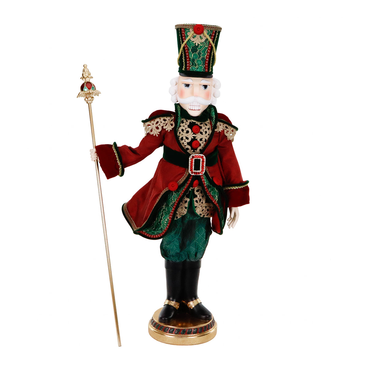 Spărgător de nuci cu baston, pe bază, burgund/verde, 95,5 cm