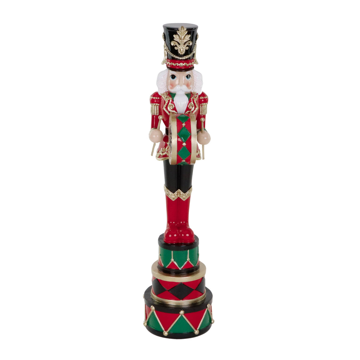 Spărgător de nuci cu tobe, roșu/negru/verde, 45,5 cm
