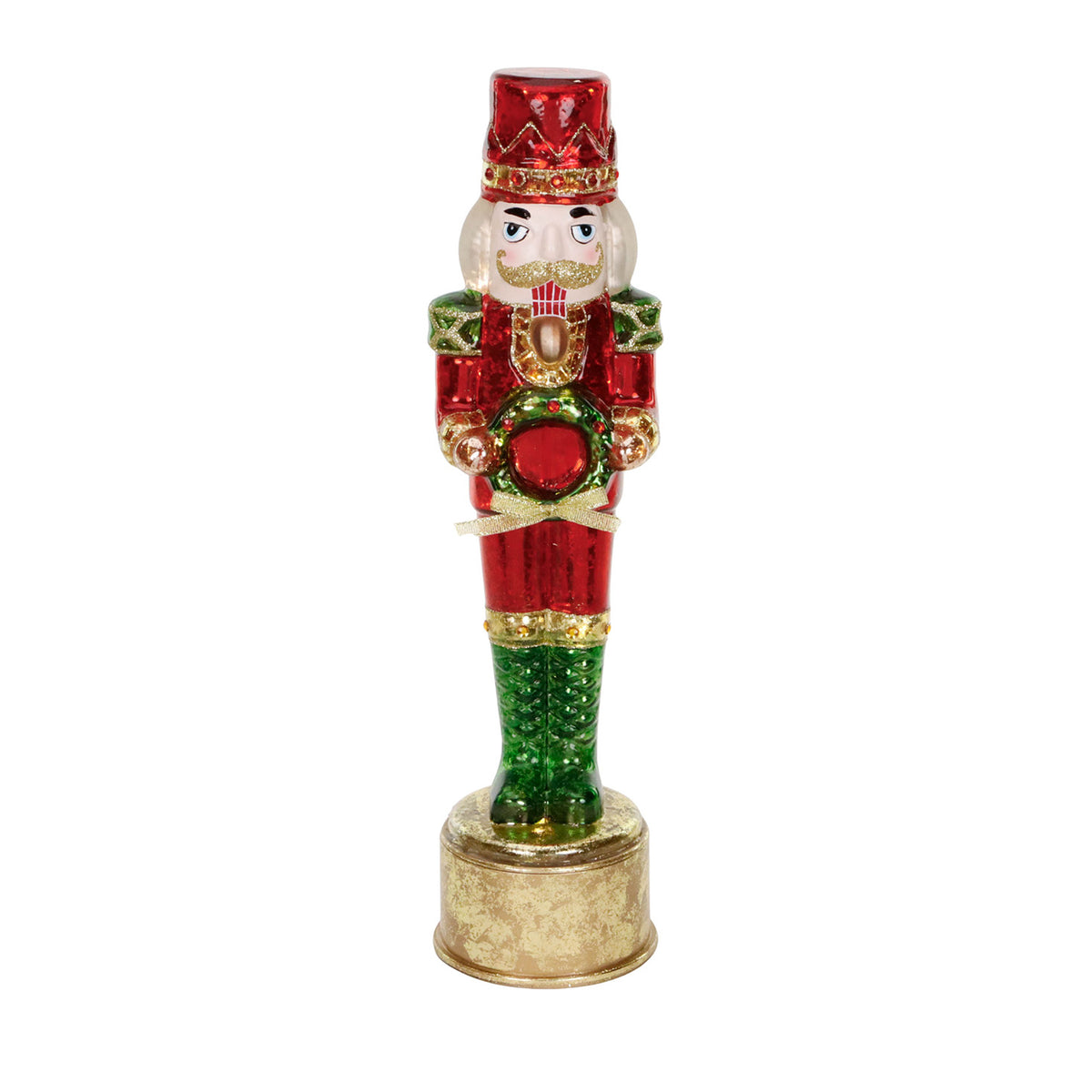 Spărgător de nuci din sticlă cu LED și mișcare, roșu, 35,5 cm