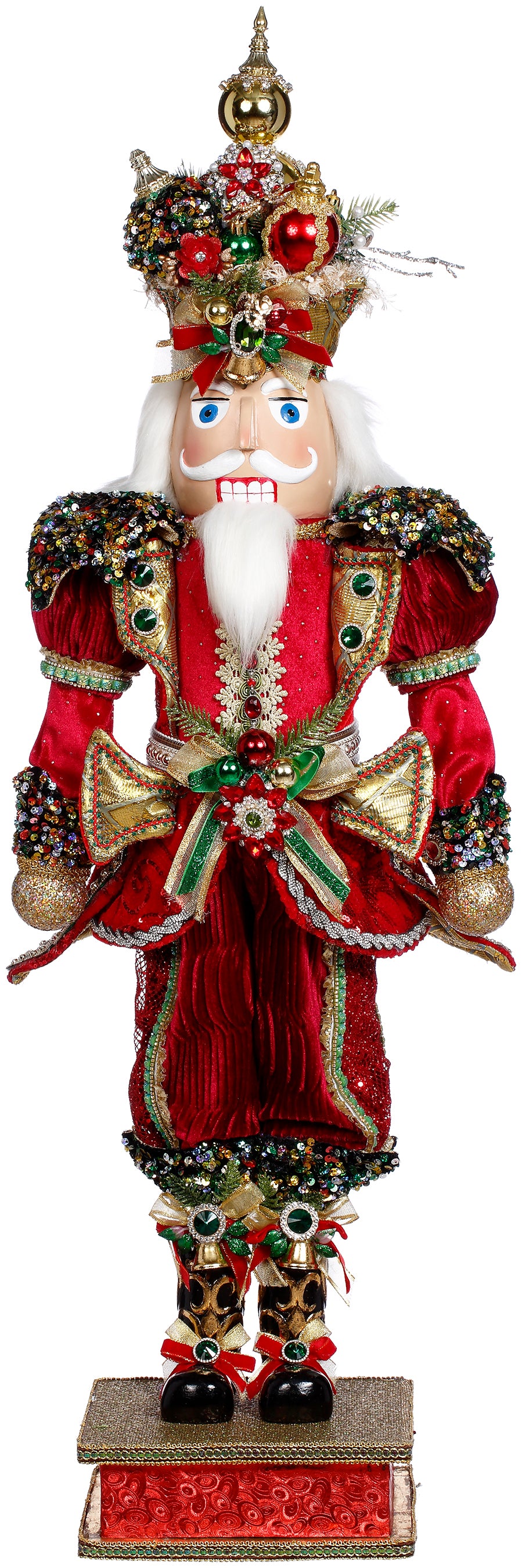 Spărgător de nuci mediu Deck the Halls, roșu, 81 cm