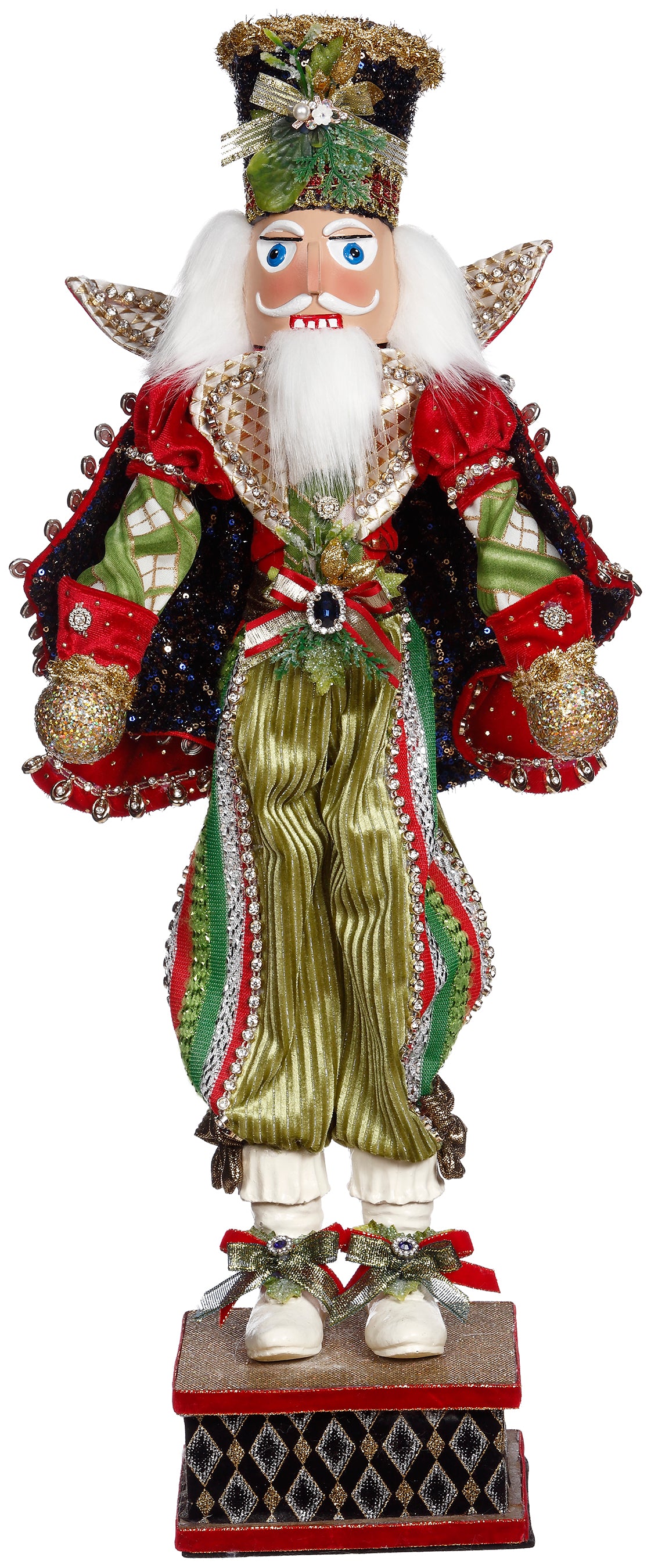 Spărgător de nuci pe suport Xmas Tradition, verde/roșu, 61 cm