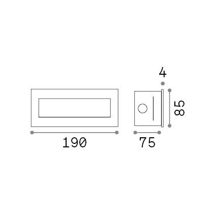 Spot încastrat de exterior Indio FI 8W – desen tehnic cu dimensiuni