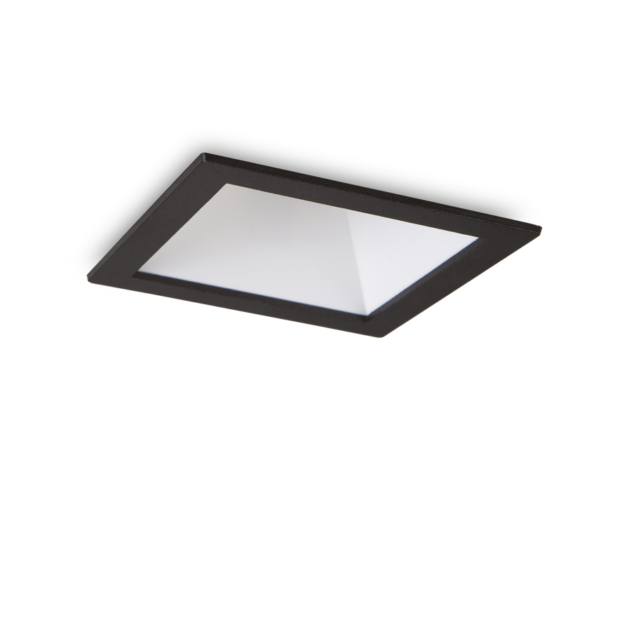 Spot încastrat Game pătrat cu ramă 11W 3000K, negru / alb