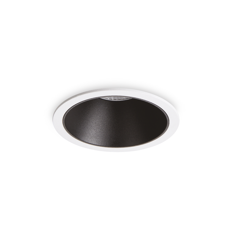 Spot încastrat Game rotund cu ramă 11W 3000K, alb / negru