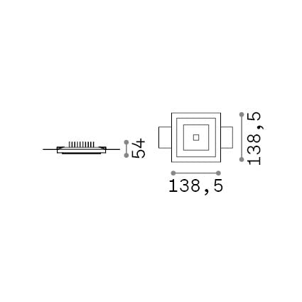 Spot încastrat Zephyr FI D14 – desen tehnic cu dimensiuni
