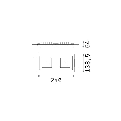 Spot încastrat Zephyr FI D24 – desen tehnic cu dimensiuni