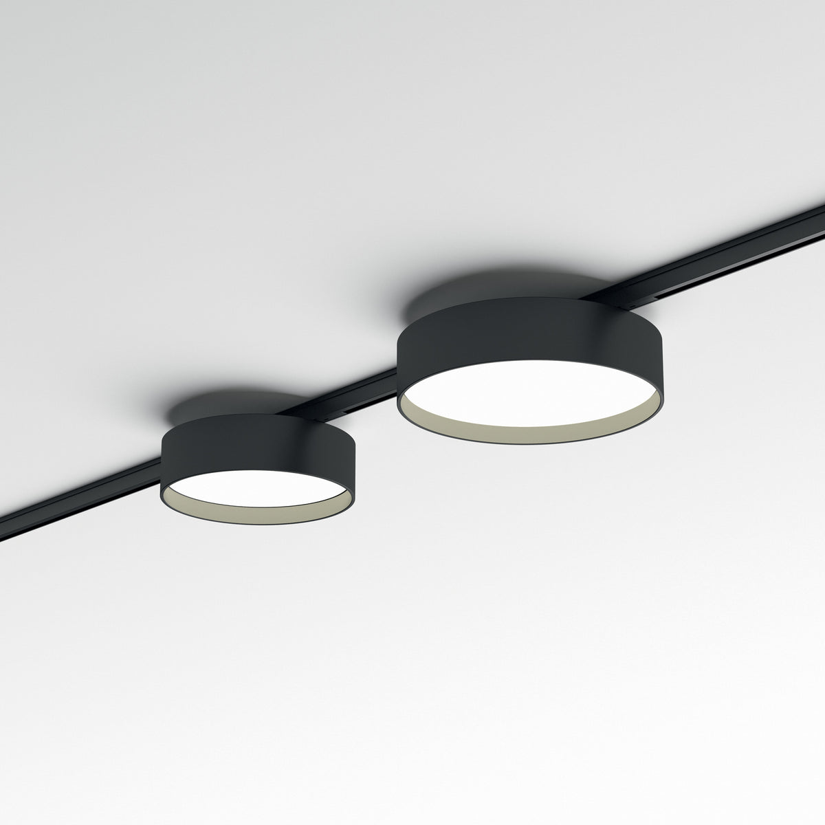Spot pe șină Deva disc 10W 4000K, negru – ambient