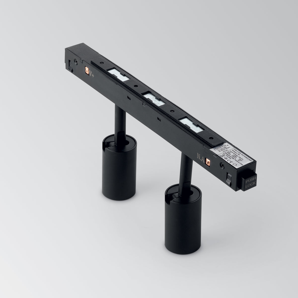 Spot pe șină Ego dublu 5W 3000K On-Off, negru – ambient
