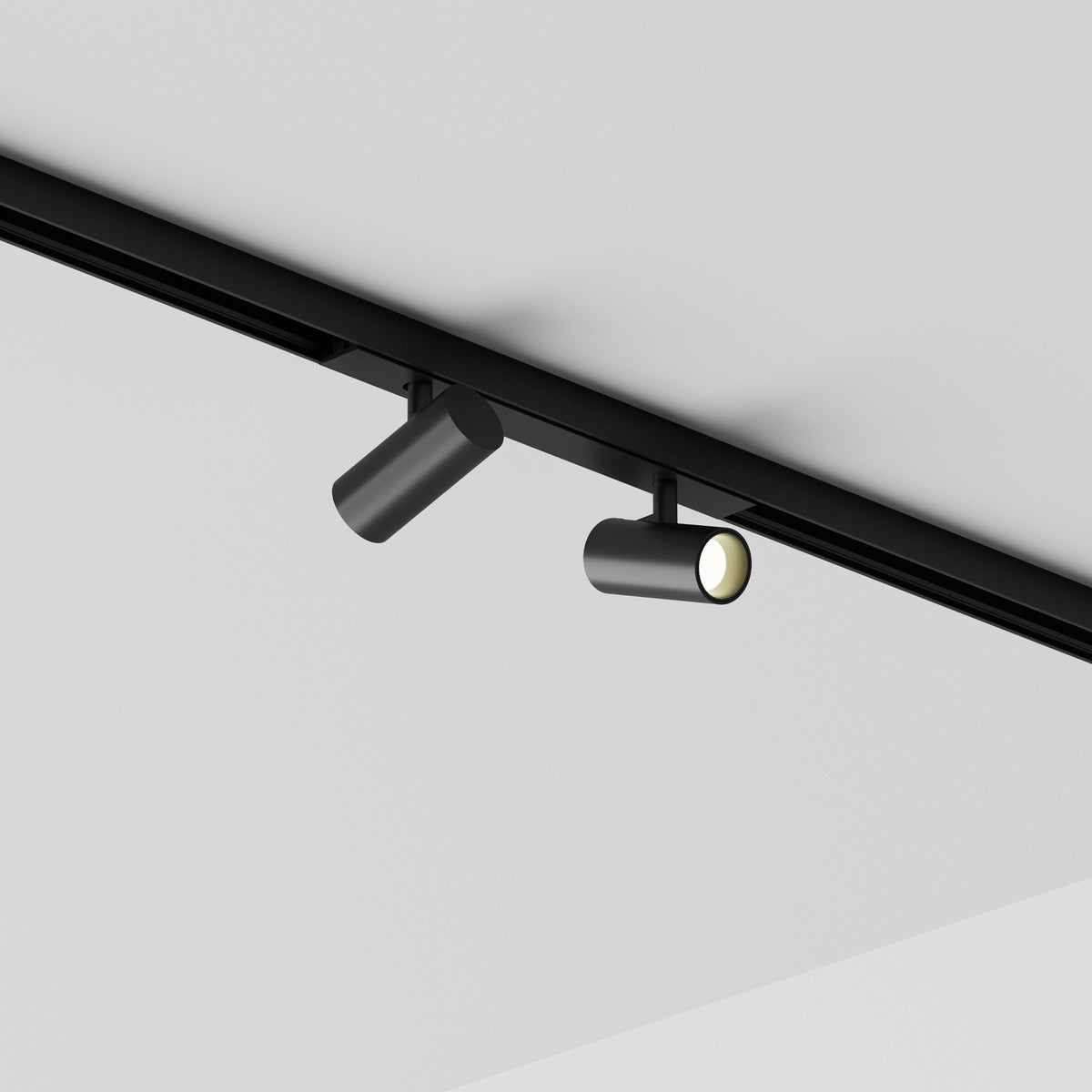 Spot pe șină Stick dublu 6W 3000K, negru – ambient