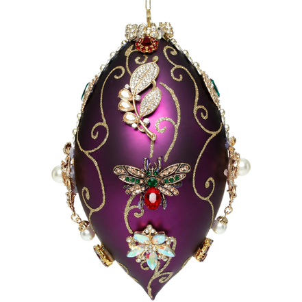 Glob de sticlă bijuterii regale, colecția Mark Roberts, violet, 20.5cm