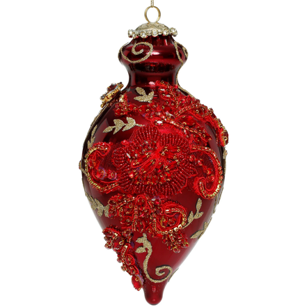 Glob de sticla bijuterii regale,colectia mark roberts finial, roșu, 20.5cm