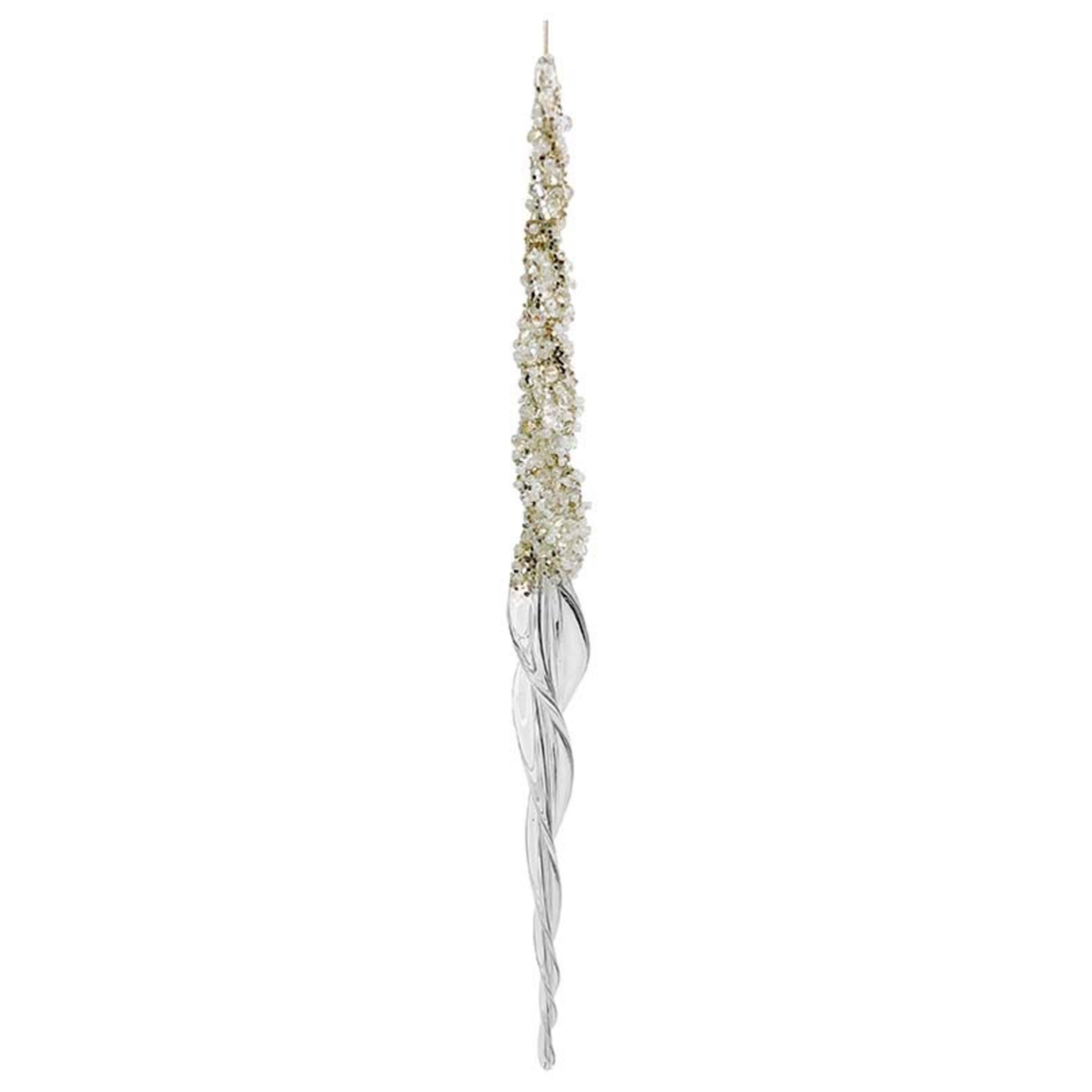 Sticla vartej de turturi cu perle si sclipici 30cm