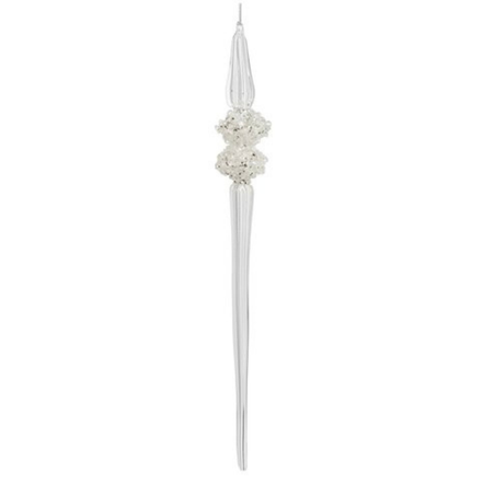 Turture din sticla transparent cu sclipici 30cm