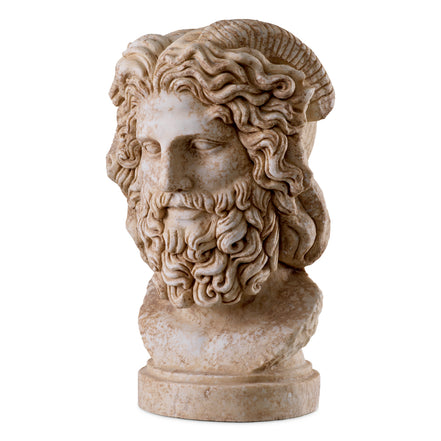 Statuetă Zeus, marmură antichizată