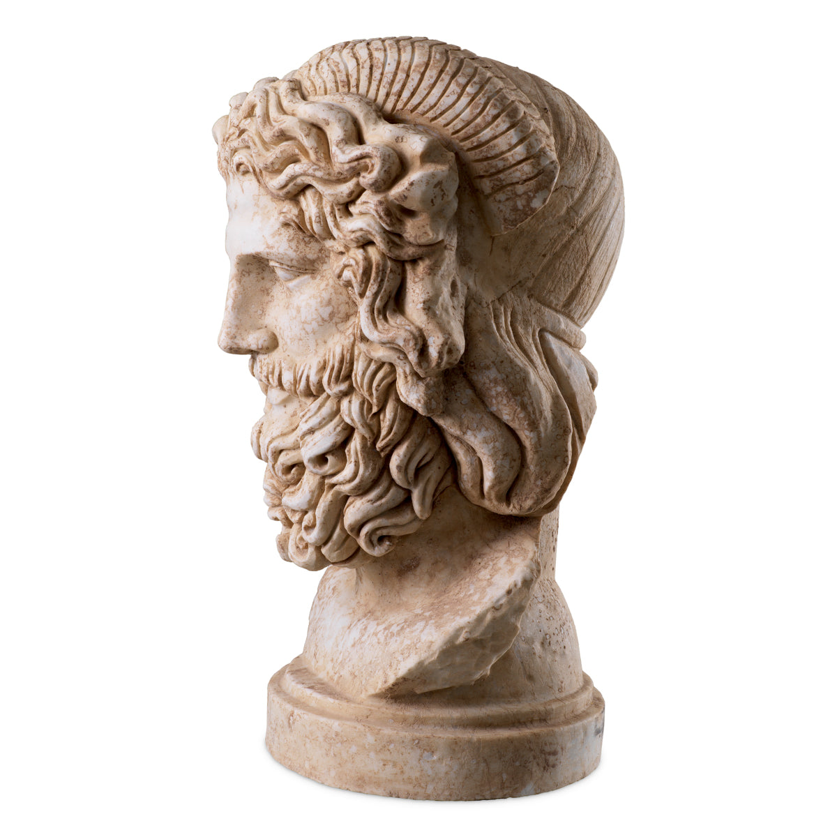 Statuetă Zeus, marmură antichizată