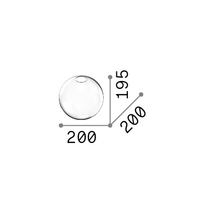 Sticlă de schimb Mapa D20, irizat – desen tehnic cu dimensiuni