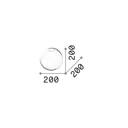 Sticlă de schimb Mapa D20, transparent – desen tehnic cu dimensiuni
