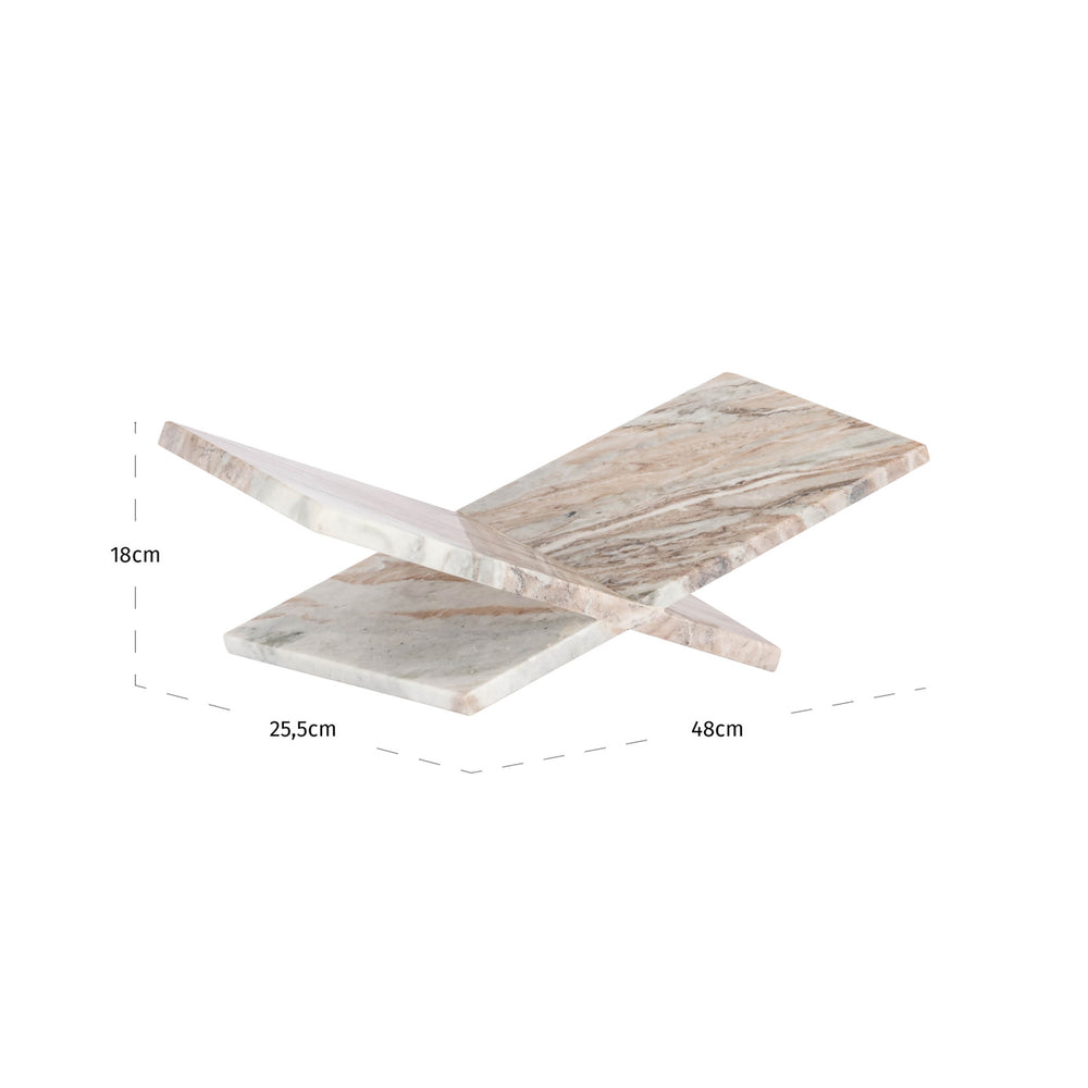 Suport pentru cărți Belicia, blush bej – desen tehnic cu dimensiuni