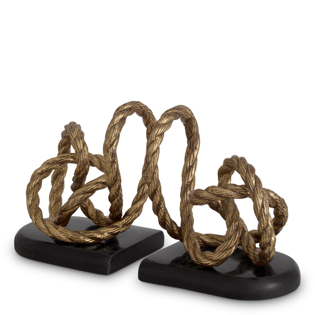 Suport pentru cărți Corwyn, finisaj alamă antichizată, set de 2