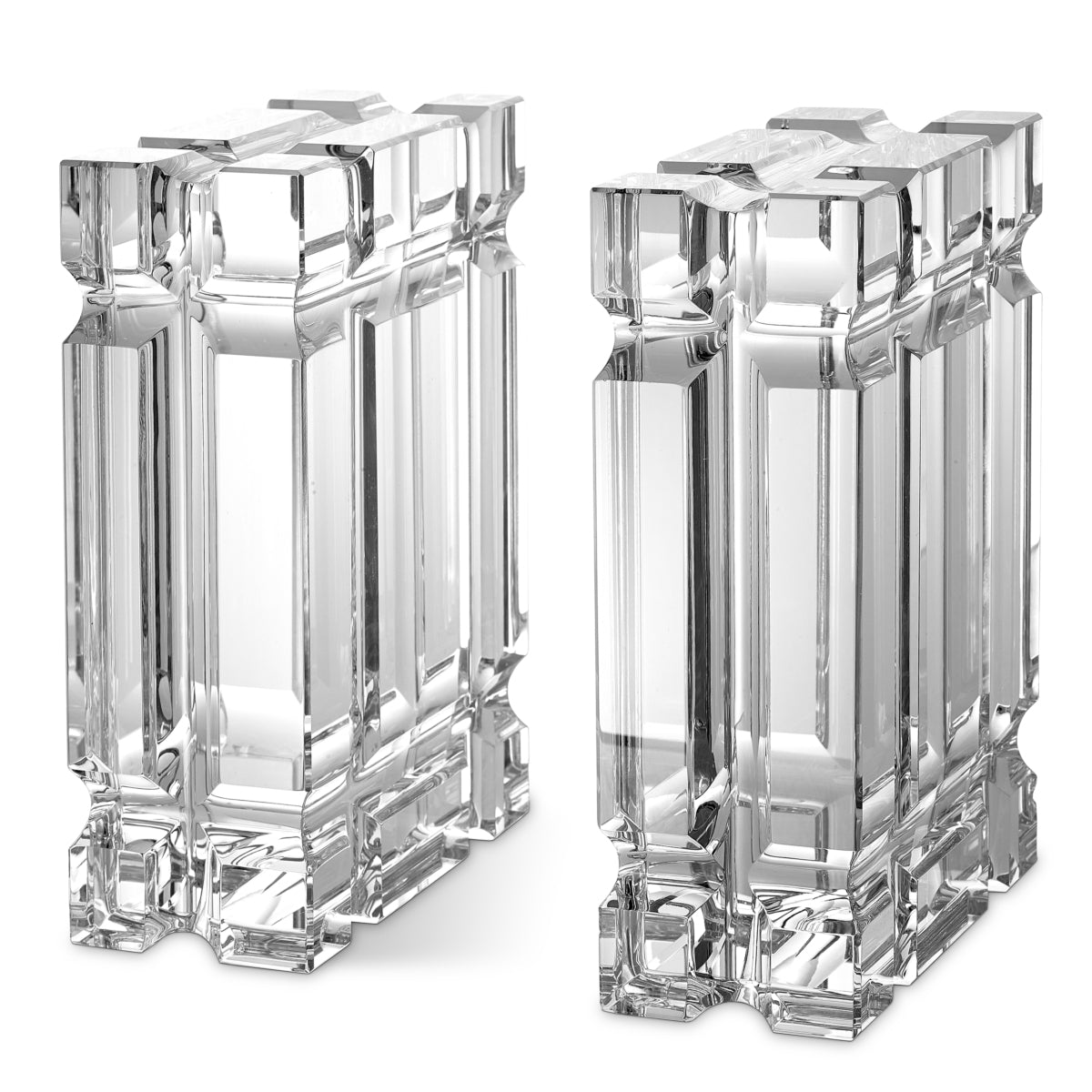 Suport pentru cărți Linea, sticlă cristal, set de 2