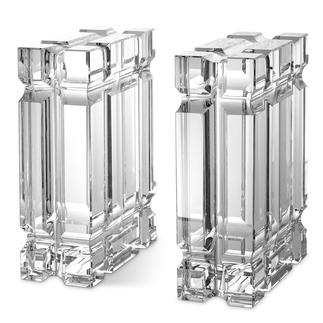 Suport pentru cărți Linea, sticlă cristal, set de 2