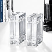 Suport pentru cărți Linea, sticlă cristal, set de 2