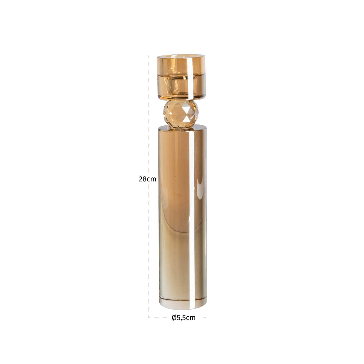 Suport pentru lumânări Piper, champagne, mare – desen tehnic cu dimensiuni