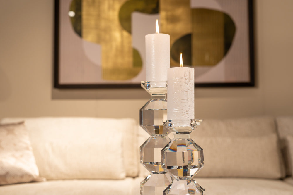 Suport pentru lumânări Safia, transparent, mare – ambient