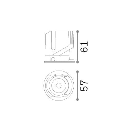 Sursă LED Bento 9W 3000K – desen tehnic cu dimensiuni
