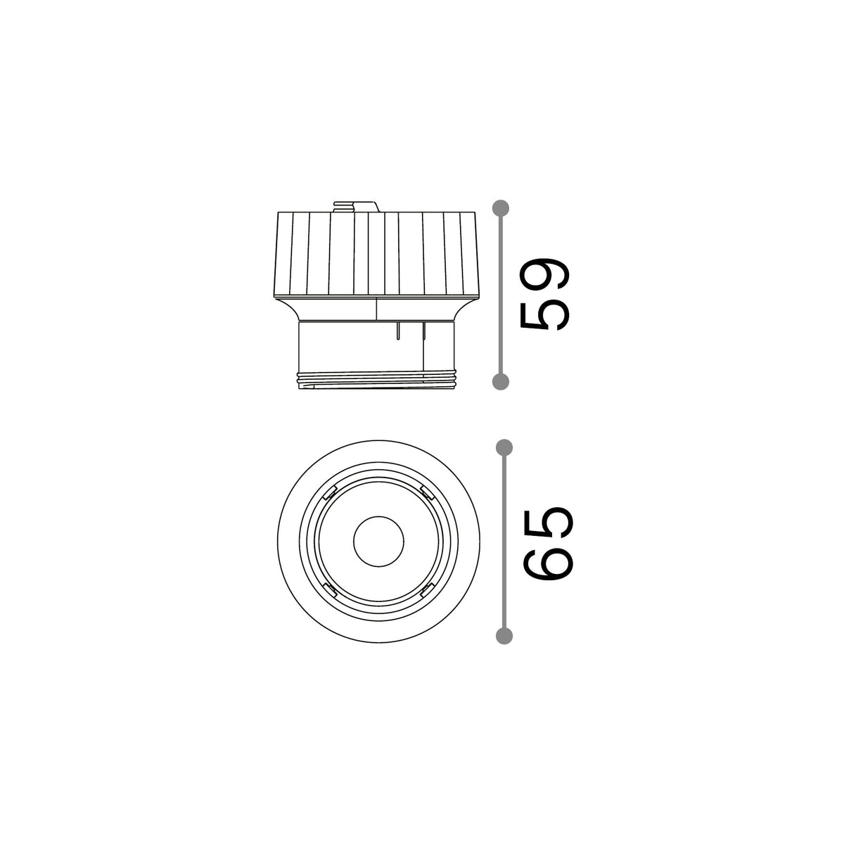 Sursă LED Dynamic 10W 4000K – desen tehnic cu dimensiuni