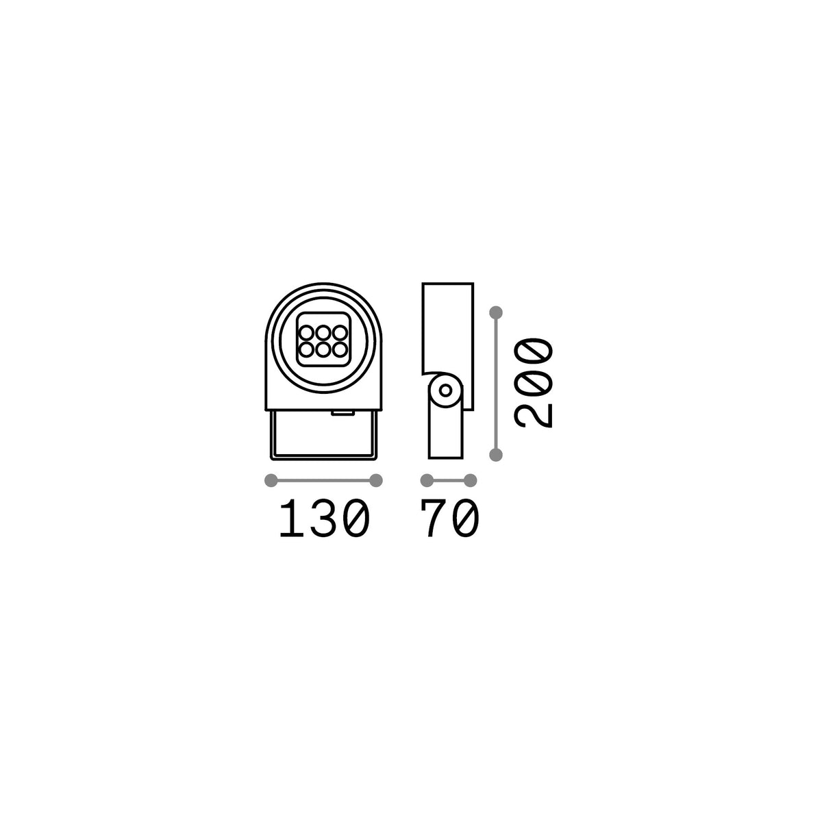 Sursă LED Ulex PR H20 – desen tehnic cu dimensiuni