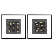 Tablou Washed Black Squares de Michael Willett, set de 2