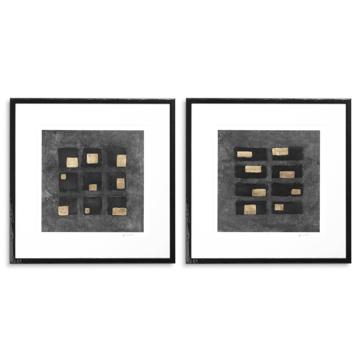 Tablou Washed Black Squares de Michael Willett, set de 2