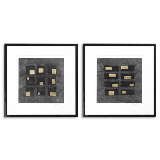 Tablou Washed Black Squares de Michael Willett, set de 2